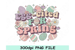 Egg-cited for Spring Png, Easter Quote Png, Cute Easter Png Product Image 2