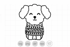 Cute Bichon Frise SVG, Cute Puppy in Sweater svg Product Image 1
