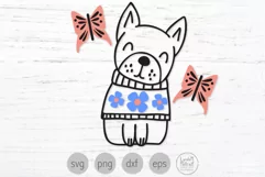 French Bulldog and Butterflies svg Product Image 1