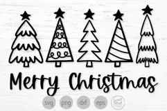 Merry Christmas Trees Svg, Holiday Trees Svg, Winter Trees Product Image 1