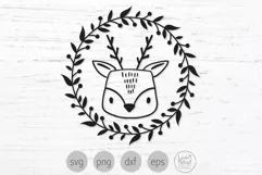 Christmas Reindeer Svg, Christmas Wreath Png, Holiday Wreath Product Image 1
