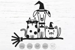 Witch Animals Svg, Halloween Pets Png, Spooky Cats and Dog Product Image 1