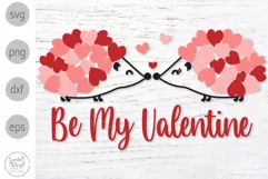Be My Valentine Svg, Hedgehog Svg, Heart Hedgehogs Png Product Image 1