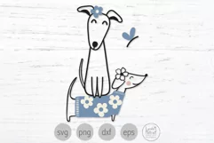 Dog Friends svg, Whippet and Dachshund svg Product Image 1