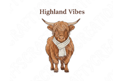 Highland Vibes Png, Highland Cow Png Design, Cozy Western Product Image 9