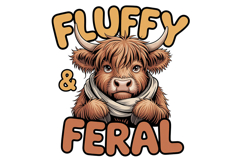 Fluffy and Feral Highland Cow Png, Funny Highland Cow Png Product Image 9