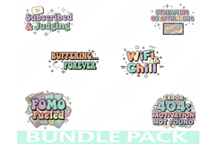 Viral Humor Png Bundle, Funny Internet Aesthetic Quotes Product Image 1