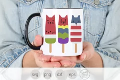 Popsicle Cats svg, Summer Ice Cream Svg, Funny Cats Svg Product Image 3