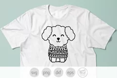 Cute Bichon Frise SVG, Cute Puppy in Sweater svg Product Image 4