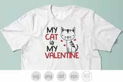 My Cat is My Valentine Svg Cut File, Valentine Cat Quote Svg Product Image 3