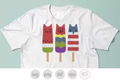 Popsicle Cats svg, Summer Ice Cream Svg, Funny Cats Svg Product Image 2