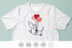 Dog Valentine Svg, Dachshund Svg Cut File, Valentine Dog Png Product Image 3