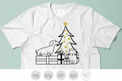 Christmas Dog and Cat svg, Holiday Pets and Presents Png Product Image 4