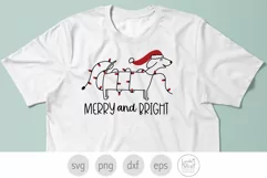 Merry and Bright Dog Svg, Christmas Holiday Dachshund Svg Product Image 4