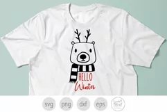 Hello Winter Bear Svg, Christmas Bear Png, Holiday Bear svg Product Image 2