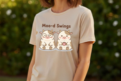 Moo-d Swings Png, Funny Cow Png, Cute Cow Png Coffee Cow Png Product Image 3