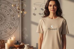 Moonchild PNG, Celestial Boho Design, Spiritual Moon Phase Product Image 3