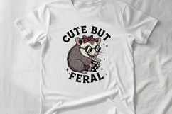 Cute But Feral Possum Png, Funny Opossum With Coffee Png Product Image 10