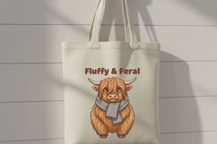 Fluffy and Feral Highland Cow Png, Funny Highland Cow Png Product Image 8