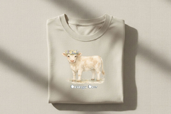 Cottage Cow Png, Floral Cow Illustration, Cottagecore Farm Product Image 3