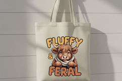 Fluffy and Feral Highland Cow Png, Funny Highland Cow Png Product Image 7