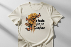 Create Your Own Sunshine Png, Sunflower Quote Png, Butterfly Product Image 11