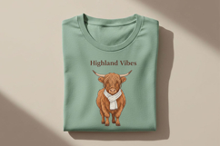 Highland Cow Png Bundle, 5 Highland Cow Sublimation Designs Product Image 11