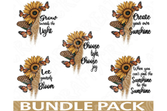 Sunshine Affirmation Png Bundle, Sunflower Quote Png Set Product Image 1