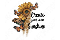 Create Your Own Sunshine Png, Sunflower Quote Png, Butterfly Product Image 16