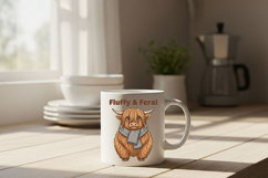 Fluffy and Feral Highland Cow Png, Funny Highland Cow Png Product Image 7