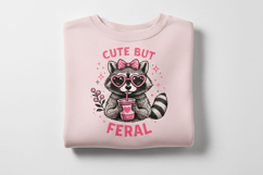 Cute But Feral PNG, Funny Raccoon PNG, Raccoon with Bow Png Product Image 3