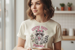 Cute But Feral PNG, Funny Raccoon PNG, Raccoon with Bow Png Product Image 3