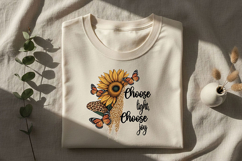 Choose Light Choose Joy Png, Sunflower Butterfly Png Quote Product Image 2