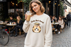 Cute But Feral Cow Png, Funny Coffee Cow Clipart, Moody Farm Product Image 3