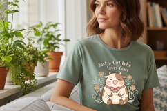 Just a Girl Who Loves Cows Png, Cute Cow Png, Cow Lover Png Product Image 6