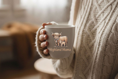 Highland Mama Png, Highland Cow Mom Png, Cute Cow and Calf Product Image 6