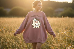 Mildly Feral Cow PNG, Funny Coffee Cow PNG, Cute Grumpy Cow Product Image 7