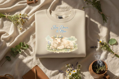 Slow Down and Moo Png, Cute Cow Png, Cottagecore Cow Clipart Product Image 1