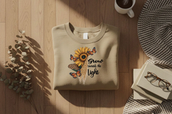 Grow Toward the Light Png, Sunflower Butterfly Png Quote Product Image 1