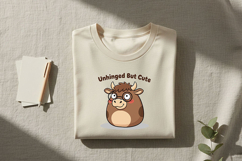 Unhinged But Cute Cow Png, Funny Cow Png, Cute Sassy Cow Png Product Image 4