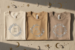 Zodiac Glyph Floral Frame Bundle Astrology Png Set Celestial Product Image 4