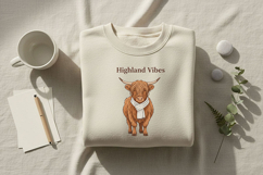 Highland Vibes Png, Highland Cow Png Design, Cozy Western Product Image 5