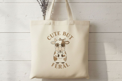 Cute But Feral Cow Png, Funny Cow Sublimation Design Quote Product Image 5