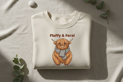 Fluffy and Feral Highland Cow Png, Funny Highland Cow Png Product Image 9