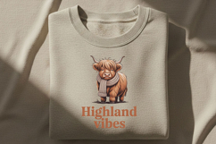 Highland Vibes Png, Cozy Western Highland Cow Png Design Product Image 6