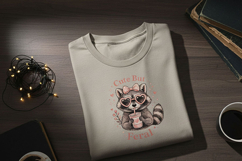 Cute But Feral PNG, Funny Raccoon PNG, Raccoon with Bow Png Product Image 3