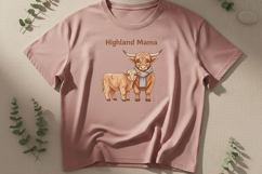 Highland Cow Png Bundle, 5 Highland Cow Sublimation Designs Product Image 4