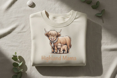 Highland Mama Png, Highland Cow Mom Png, Cute Cow and Calf Product Image 8