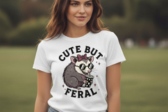 Cute But Feral Possum Png, Funny Opossum With Coffee Png Product Image 12