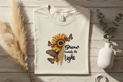 Grow Toward the Light Png, Sunflower Butterfly Png Quote Product Image 4